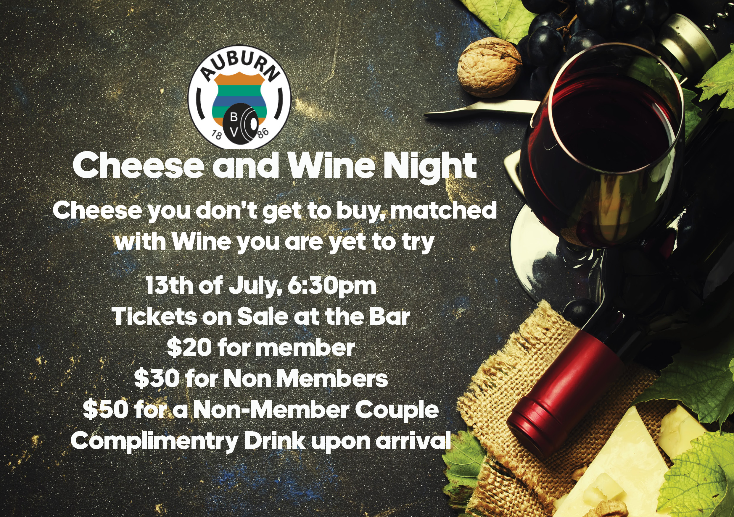 Auburn Bowls Club’s Wine and Cheese Night